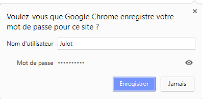 Enregistre mot de passe